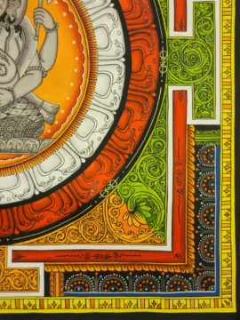 Peinture de mandala de Ganesh newari sur toile de coton