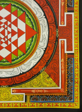 Peinture Mandala Sri Yantra de style Newari