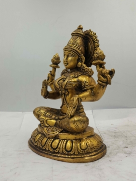 Statue de Lakshmi en laiton – Symbole de prospérité fait à la main