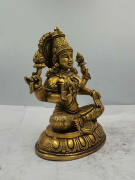 Statue de Lakshmi en laiton – Symbole de prospérité fait à la main