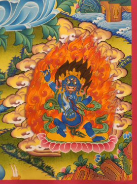 Green Tara Thangka on Cotton Canvas