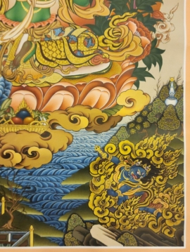 Thangka Painting of Green Tara on Cotton Canvas