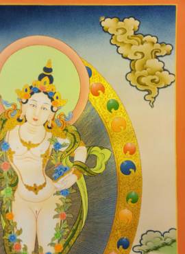 Yogini Thangka on Cotton Canvas with Gold