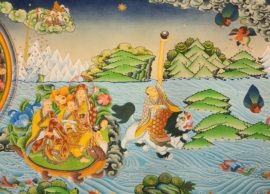 Peinture tibétaine de Pani Buddha sur toile de coton