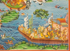 Peinture tibétaine de Pani Buddha sur toile de coton
