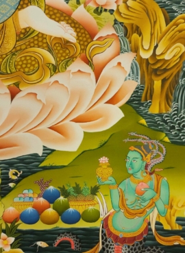 Thangka de Chenrezig sur toile de coton