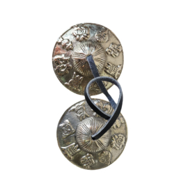 Tingsha en bronze avec un design d&rsquo;Ashtamangala