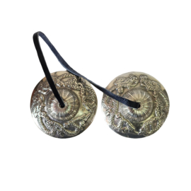 Tingsha en bronze avec motif de dragon pour la méditation