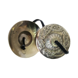 Tingsha en bronze avec motif de dragon pour la méditation