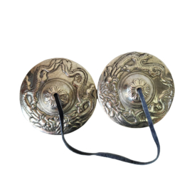 Tingsha en bronze avec motif de dragon