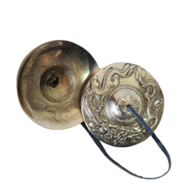 Tingsha en bronze avec motif de dragon