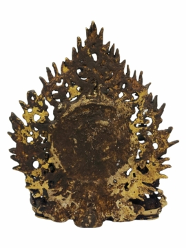 Statue en cuivre handmade d&rsquo;Amoghpasa Lokeshvara avec Tara Verte et Chenrezig