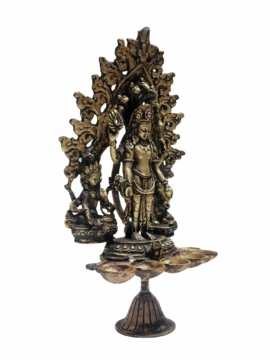 Statue de lampe à huile Sukunda Panas en cuivre