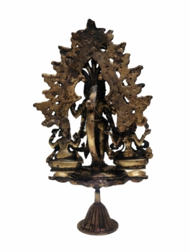 Statue de lampe à huile Sukunda Panas en cuivre