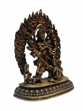 Fierce Kali Statue in Copper with Antique Finish by Durga Bhagawati