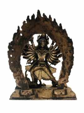 Fierce Kali Statue in Copper with Antique Finish by Durga Bhagawati