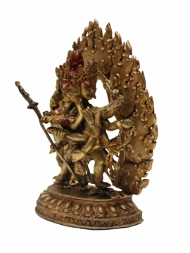 Divine Gold-Plated Chakrasamvara Statue &ndash; 16cm Copper Masterpiece