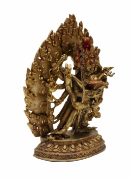 Divine Gold-Plated Chakrasamvara Statue &ndash; 16cm Copper Masterpiece