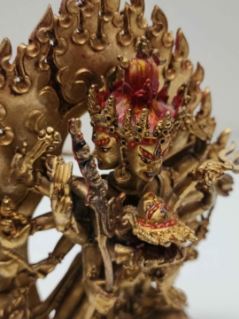 Divine Gold-Plated Chakrasamvara Statue &ndash; 16cm Copper Masterpiece