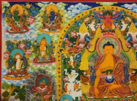 Shakyamuni Buddha Thangka on Cotton Canvas