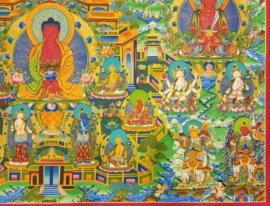 Amitabha Buddha Thangka on Cotton Canvas