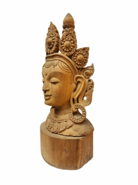 Authentic Wooden Tara Head Statue