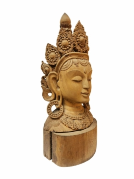 Authentic Wooden Tara Head Statue