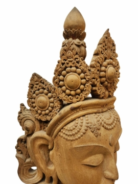 Authentic Wooden Tara Head Statue