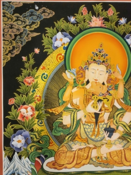 Vajrasattva Shakti Thangka with Nagarjuna
