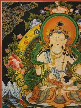 Vajrasattva Thangka with Manjushri and Vajrapani
