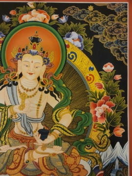 Vajrasattva Thangka with Manjushri and Vajrapani