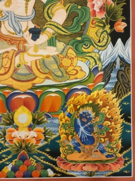 Vajrasattva Thangka with Manjushri and Vajrapani