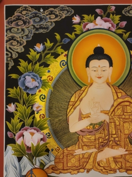 Vairochana Buddha Thangka on Cotton Canvas