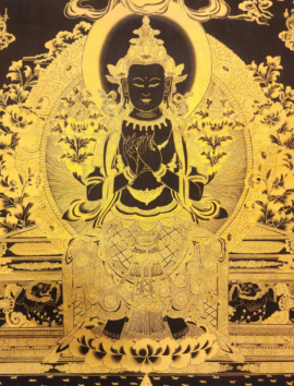 Maitreya Buddha Thangka on Cotton Canvas