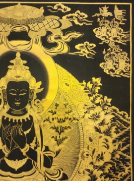 Maitreya Buddha Thangka on Cotton Canvas