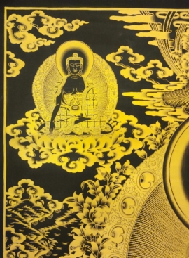 Hand-Painted White Tara Thangka on Cotton Canvas