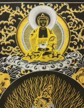 Tibetan White Tara Thangka on Cotton Canvas