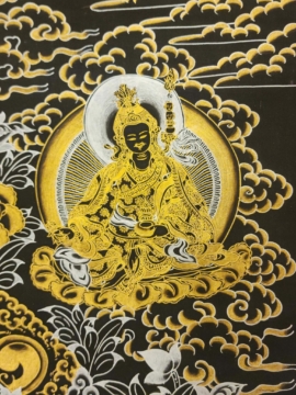 Tibetan White Tara Thangka on Cotton Canvas