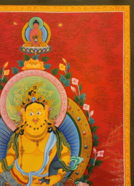 Yellow Jambhala Thangka on Cotton Canvas
