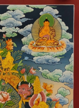 White Tara Thangka on Cotton Canvas