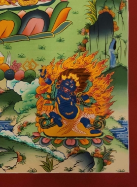 Chenrezig Thangka on Cotton Canvas with Pancha Buddha