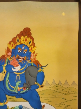 Black Jambhala Thangka on Cotton Canvas