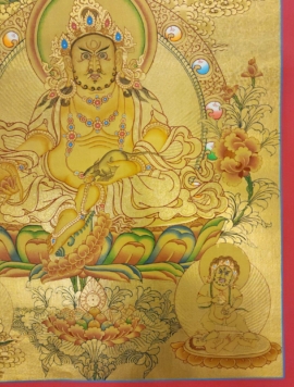 Five Jambhala Thangka &ndash; Cotton Canvas Painting