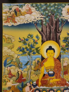 Shakyamuni Buddha Thangka on Cotton Canvas