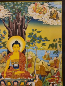 Shakyamuni Buddha Thangka on Cotton Canvas