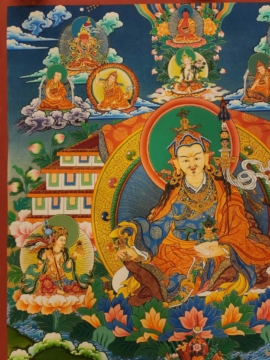 Tibetan Thangka of Padmasambhava on Cotton Canvas