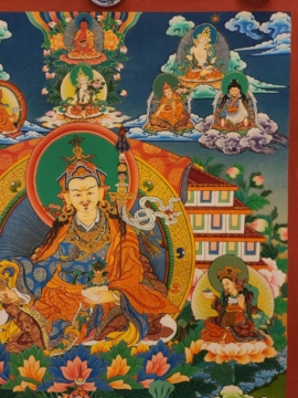 Tibetan Thangka of Padmasambhava on Cotton Canvas