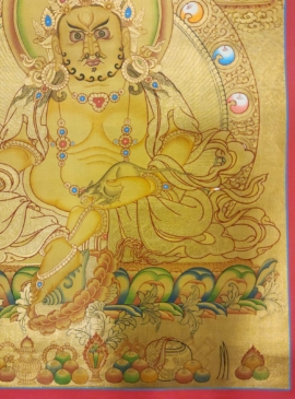 Yellow Jambhala Thangka on Cotton Canvas