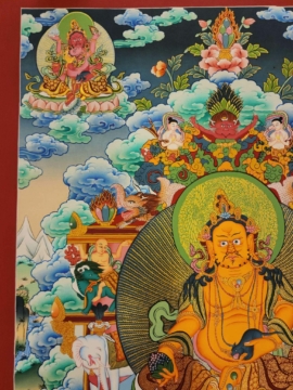 Pancha Jambhala Thangka on Cotton Canvas