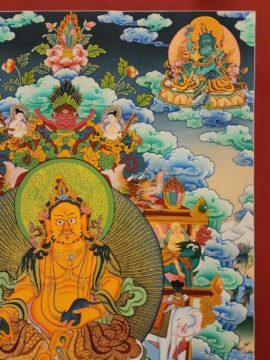 Pancha Jambhala Thangka on Cotton Canvas